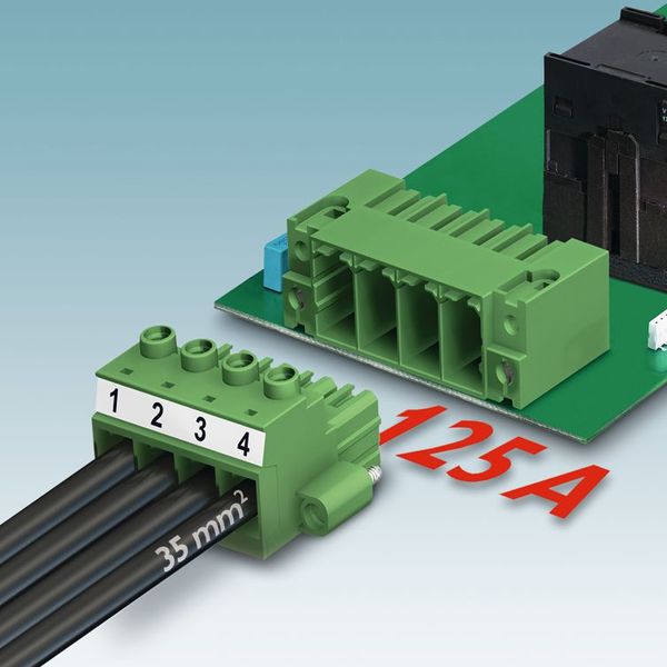 PC 35: 125 A steckbar auf der Leiterplatte – das ist ein Rekord unter den Leiterplatten-Steckverbindern. (Bild: Phoenix Contact)