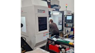 An operator at Adams Precision with the new Dugard 1000XP Machining Centre (Source: Dugard)