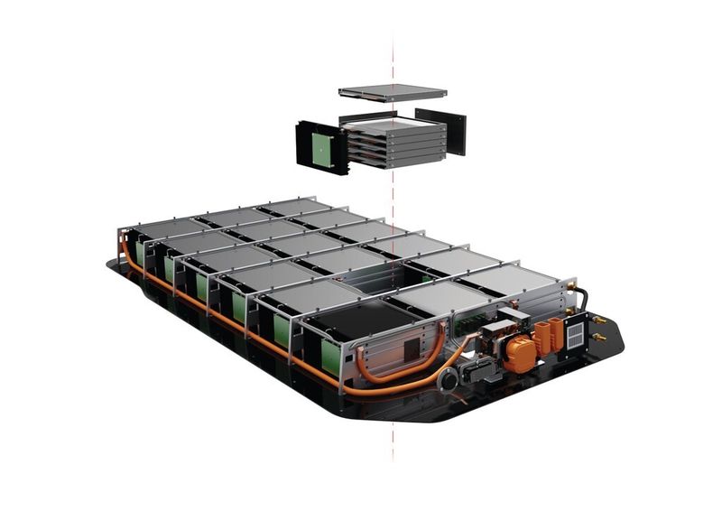 Das Batteriesystem des Elektrotaxis. (Bild: TU München Create)