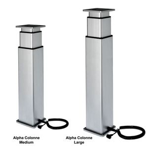 Die Grundfläche der schlanken Alpha Colonne misst 150 x 150 mm in der Baugröße Medium
und 190 x 190 mm in der Baugröße Large