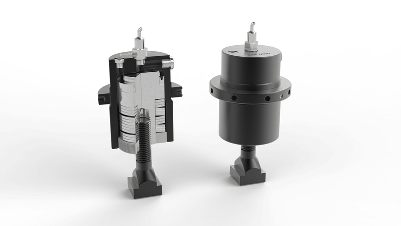Der Federspannzylinder ZSF von Jakob Antriebstechnik ermöglicht zuverlässige und konstante Spannkraft für die Fixierung beweglicher Maschinenteile(Bild:  Jakob)