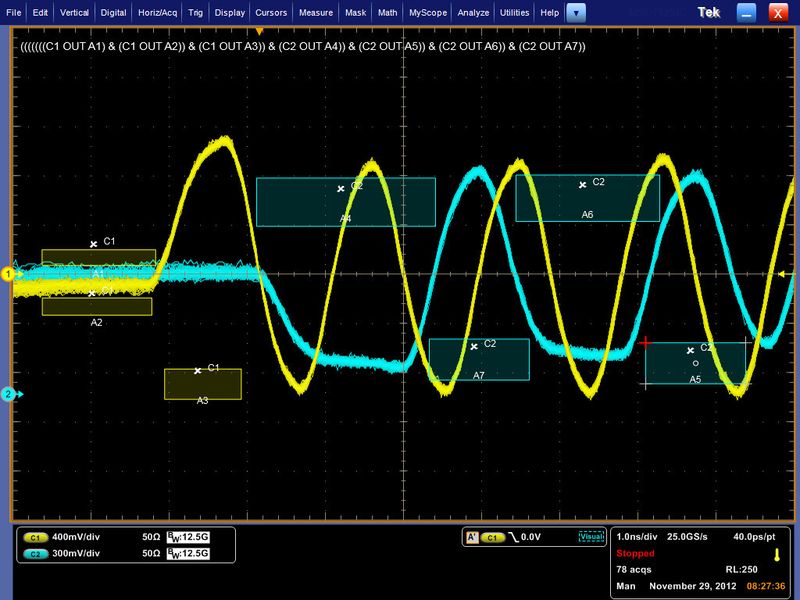 Bild 2: Der visuelle Trigger wurde so eingestellt, dass das Bitmuster 001001X auf DQ isoliert wird. (Tektronix)