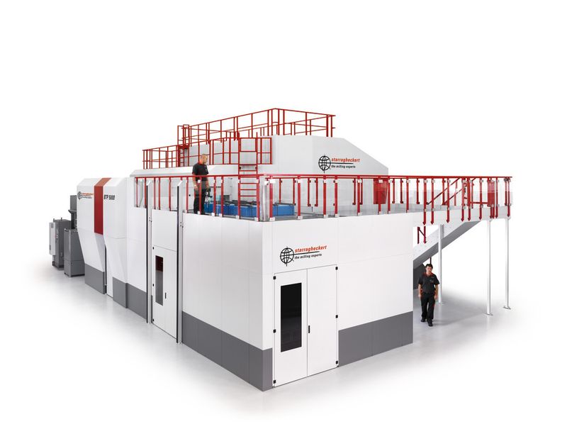 Centre d'usinage 5 axes lw robuste BTP 5000/6000 de Starrag Heckert, une installation dédiée à l'usinage de longues structures en titane pour l'industrie aéronautique. (Image: Starrag)