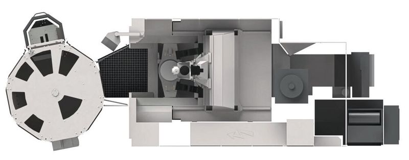 Für wirtschaftliche Variantenfertigung zeigt Chiron eine FZ 16 S five axis mit optimierter Variocell Pallet. Die Automationslösung bietet mit nun 26 Paletten hohe Flexibilität für wechselnde Werkstücke und Aufträge.  (Bild: Chiron)