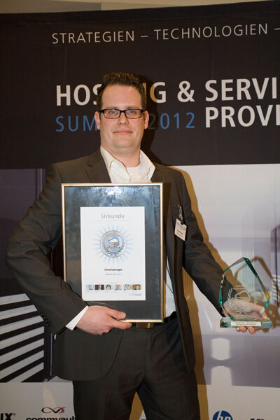 Patrick Schoden, Host Europe, Gewinner des HOSTING & SERVICE PROVIDER AWARD in der Kategorie Infrastruktur-Services. (Archiv: Vogel Business Media)