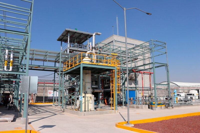 The expansion and upgrade project at Los Reyes, including construction of a facility to make the new peroxide, involved investment of more than 13 million dollars. (Nouryon)