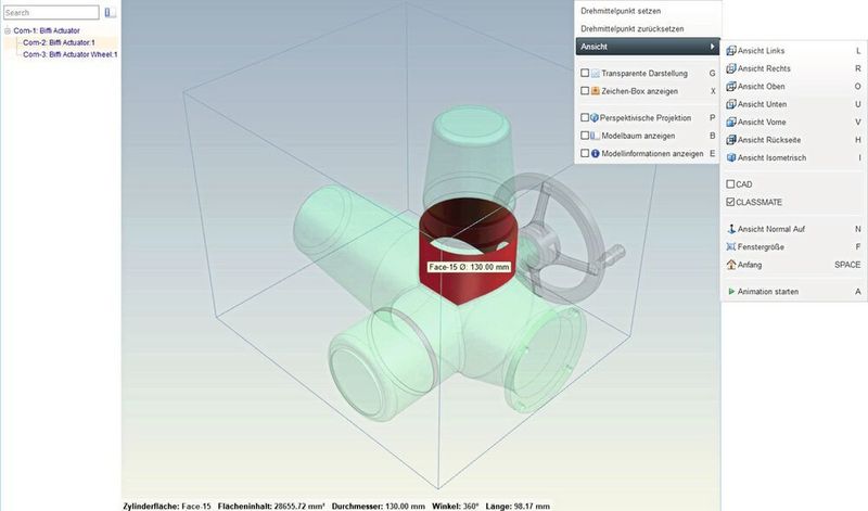 Der neue „simus WebGL Viewer“ zeigt 3D-Modelle einfach im Browser, ohne extra Installation. (Simus Systems)