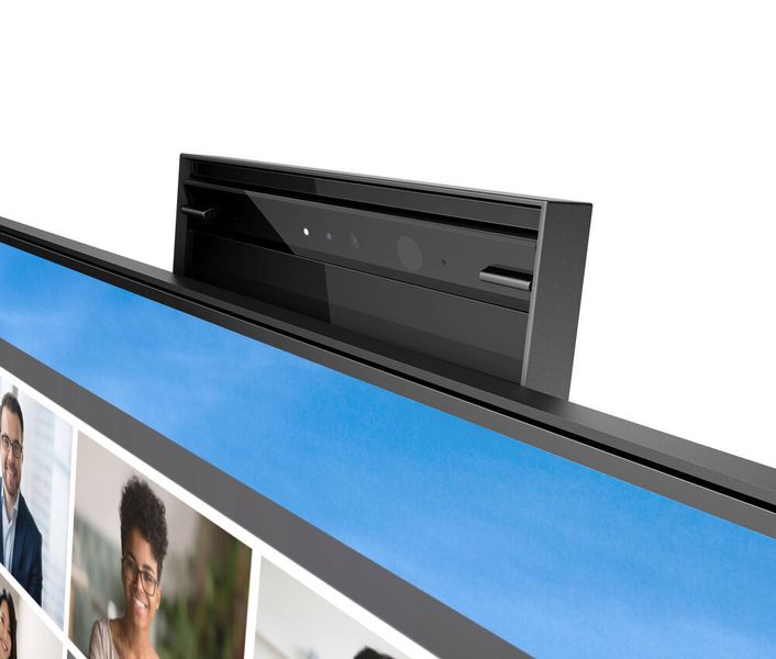 Die Kamera, hier am kleineren E27M G4, ist mit einem IR-Sensor für Windows Hello ausgestattet. Sie ist schwenkbar und versenkbar. (HP)