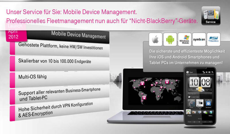 Abbildung 5: Das Management von mobilen Endgeäten gehört zum Service-Angebot der Telekom.  (Bild: Telekom)