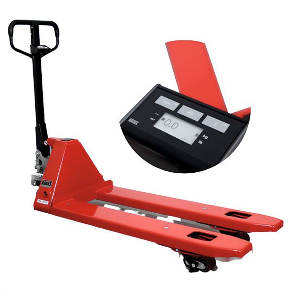 Der auf der Logimat 2024 präsentierte Handhubwagen „Ravas iPT Essential“ ermöglicht eine exakte Gewichtsbestimmung. (Bild: Ravas)