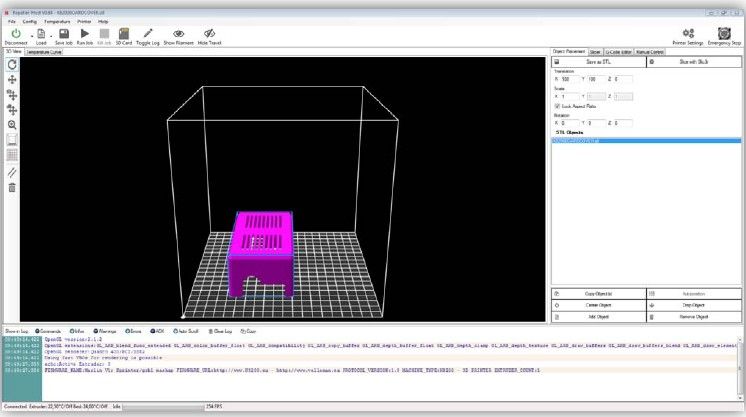 Der 3D-Drucker Velleman K8200 im Aufbau: Vor dem Druck ist der Gegenstand um 180 Grad zu drehen (Bild: Velleman nv)