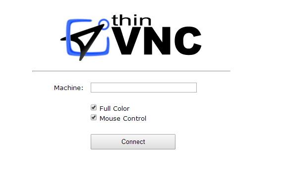 Nach dem Verbindungsaufbau mit dem ThinVNC-Webserver wird die IP-Adresse des Servers angegeben, auf den zugegriffen werden soll. (Bild: Joos)