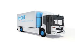 Der Entwicklungsdienstleister IAV integriert im Projekt „HyCET“ Wasserstoffmotoren in zwei 18-Tonnen-Lkw. (Bild: IAV)