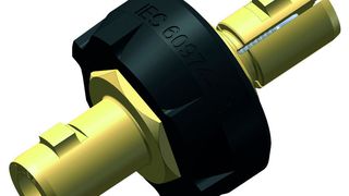 Durch den Codierstecker DIX SEC wird aus einer Dinse-Buchse ein Dinse-Stecker. Ein falsch gepoltes Anschließen des Massekabels ist nicht mehr möglich. (Dinse)