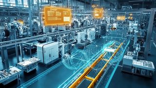 Factory-X ist auf der Hannover Messe in Halle 13, Stand C24 (am Gemeinschaftsstand der Plattform Industrie 4.0) zu finden. (Bild: ©STUDIO.no.3/stock.adobe.com; generiert mit KI)