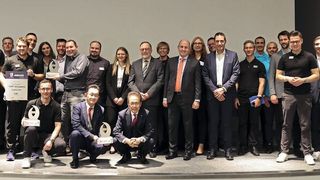 Freudige Gesichter bei Finalisten und Gewinnern des "Euroblech Awards" 2022 am ersten Messetag in Hannover. (Bild: Photovision DH)