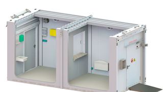 Raumsystem für eine kontaktarme Warenübergabe. (Denios)