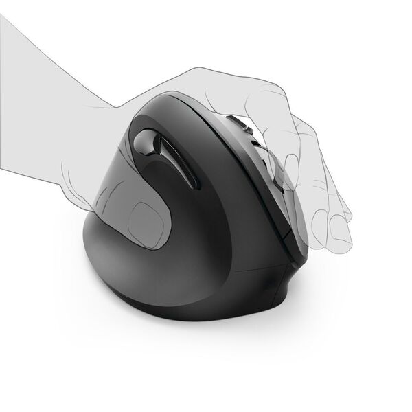 Hama hat eine Maus für Linkshänder entwickelt, die dank vertikaler Bauweise auch höchste ergonomische Ansprüche erfüllen soll. (Hama)