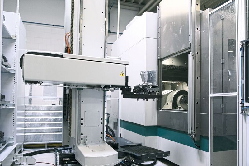 In der Zelle lassen sich die für Helfenstein Mechanik üblichen Seriengrössen von 20 bis 30 Stück effizient fertigen. Der Roboter transferiert Gewichte von bis zu 150 kg. (Helfenstein Mechanik AG)