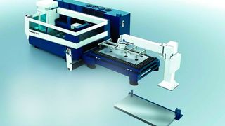 Kostengünstige automatisierte Handlinglösungen können sich auch kleine und mittlere Unternehmen der Blechbearbeitung leisten. (Bild: Trumpf)
