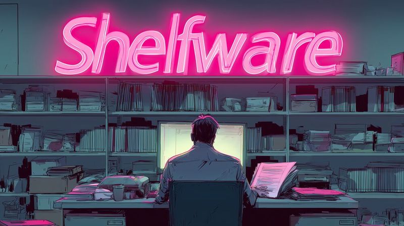 Shelfware führt zu Sicherheitsproblemen, die häufig unterschätzt werden.(Bild:  Midjourney / KI-generiert)