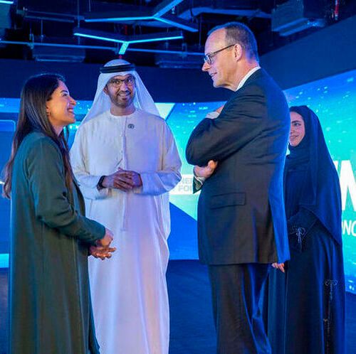 His Excellency Dr. Sultan Ahmed Al Jaber, UAE Minister of Industry and Advanced Technology, Managing Director and Group CEO of Adnoc, Chairman of Masdar and Executive Chairman of XRG, welcomed Chancellor Merz and his delegation, alongside senior executives from Adnoc, XRG and Masdar. (Source:  Adnoc)