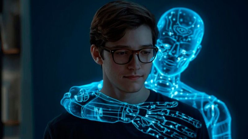 KI-Bots stehen manchen Jugendlichen als emotionale Unterstützung zur Seite. Diese intensive Interaktion kann jedoch Risiken bergen.(Bild:  Canva / KI-generiert)