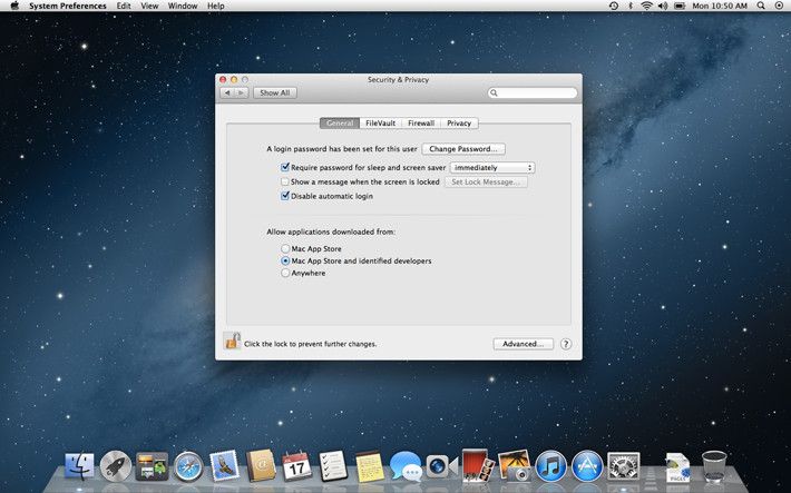 Mit Gatekeeper erhöht Apple die Sicherheit des Betriebssystems. Anwender können darüber unter anderem festlegen, welche Programme installiert werden können: aus jeglicher Quelle, nur vom Appstore oder auch Anwendungen, die mit einer Entwickler-ID von Apple versehen sind. (Archiv: Vogel Business Media)