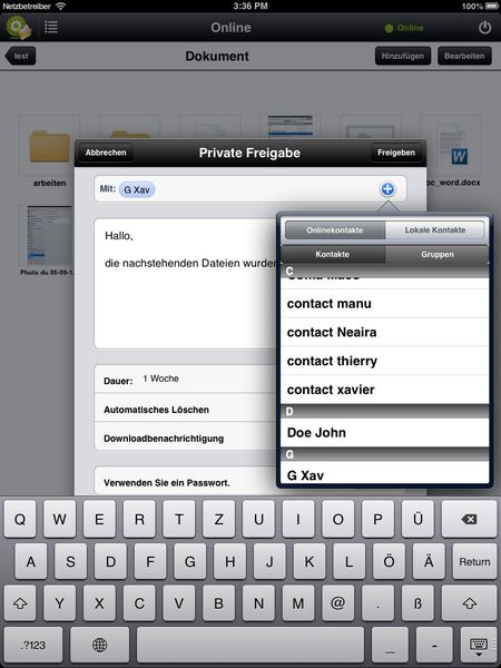 So können Anwender nun auch über iPad und iPhone ihre sensiblen Daten sicher mit in- und externen Partnern austauschen. (Bild: Oodrive)