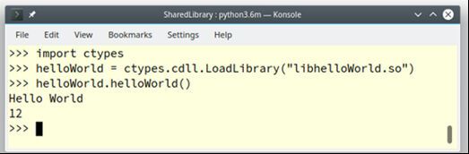 Bild 1: Shared Library aus Linux ausführen.(Bild:  Rainer Grimm)