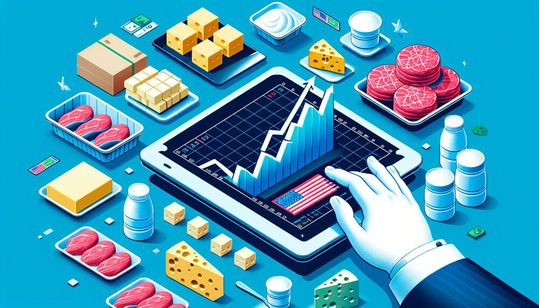 Molkerei- und Fleischbetriebe in den USA setzen auf Automatisierung und modernste Verarbeitungstechnologie, um dem Arbeitskräftemangel zu begegnen.(Bild:  DALL-E 3 / KI-generiert)