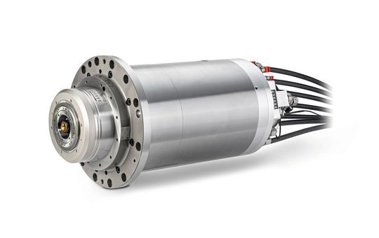 Für die Luft- und Raumfahrt: das Spindelmodell HCS 230i-30000/150 mit einer Leistung von 150 kW S1, Drehzahlen von 30.000 min-1 und einer HSK-63-Werkzeugaufnahme.(Bild:  GMN)