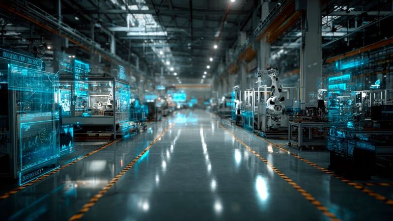 Bitkom meldet: 42 Prozent der Industrie nutzen KI in der Produktion. Wachstum ja, aber Integrations- und Datenhürden bremsen.(Bild:  Midjourney / KI-generiert)