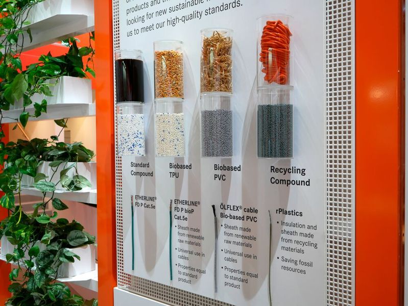 Lapp sucht nach neuen Wegen, um bei seinen Kabeln Plastik einzusparen. Zu den alternativen Materialien gehören unter anderem Mais oder Heu.  (Bild: Sandro Kipar/VCG)