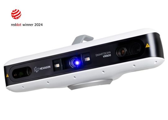 Mit dem Streifenlichtscanner Smartscan VR800 kann ein einzelner Benutzer große Bauteile in nur einem Durchgang scannen.(Bild:  Hexagon)