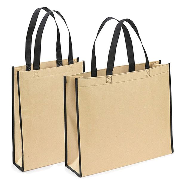 Tragetasche in Kraftpapieroptik mit Non-Woven-Träger. (Rajapack)