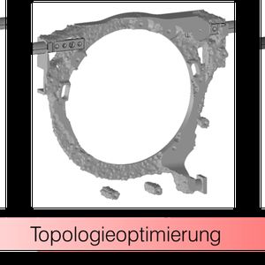 Bauraum, Ergebnis der Topologieoptimierung und kunststoffgerechte Konstruktion.(Bild:  Barlog Plastics)