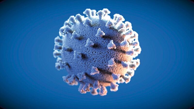 In einem umfangfreichen Röntgenscreening haben Forscher vielversprechende Kandidaten für Medikamente gegen das Coronavirus (künsterische Darstellung) identifiziert. (DESY/SciComLab)