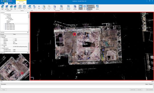 (Die Punktwolkensoftware Collage Site kombiniert verschiedene Scans zu einem Gesamtbild direkt auf der Baustelle. Bild: Topcon Deutschland Positioning GmbH)