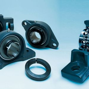 Gehäuselager der neuen NU-Reihe, die durch zwei konzentrische Ringe für 360° Wellenkontakt einen besonders festen und rundum gleichmäßigen Halt auf der Welle gewährleisten.