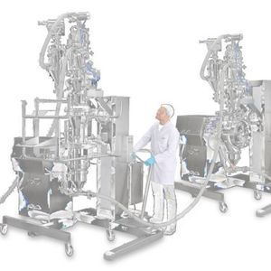 Die HPAI-Produktionsanlage besteht aus vier Stationen, die Flexibilität mit High-Containment kombinieren.