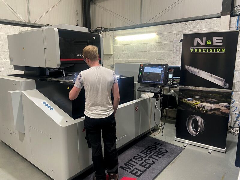 One of the Mitsubishi machines in action at N&E Precision. (N&E Precision)