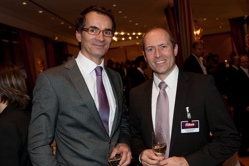 Andreas Bortoli von Celos (v.l.) mit Andreas Wenninger von Synaxon (Archiv: Vogel Business Media)