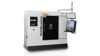 Die Microlution ML-5 von GF Machining Solutions ist eine ultraschnelle Laser-Mikrobearbeitungsplattform, die sich für die hochpräzise Herstellung von Mikrobohrungen und Feinschneidanwendungen eignet.  (GF Machining Solutions)