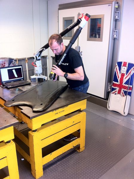 Making measurements to a sled that could be heading down the run in Sochi. (Source: Hexagon Metrology)