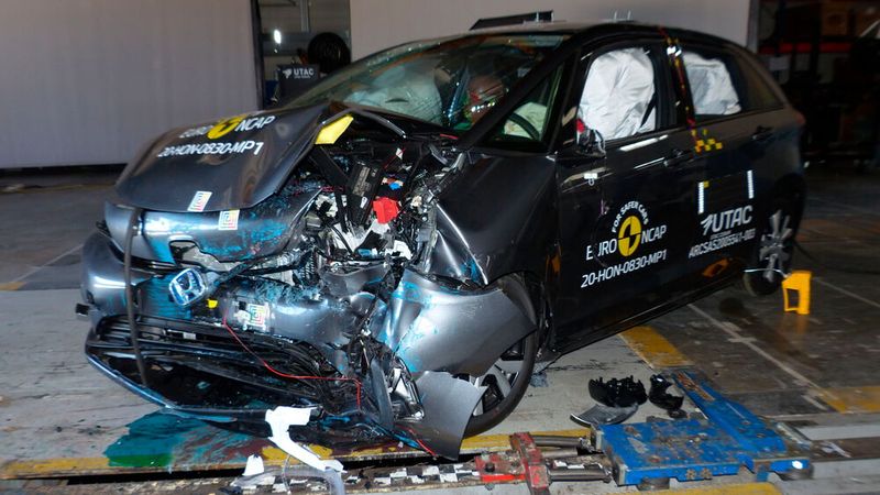 Der Honda Jazz, der 2002 erstmals in Europa verkauft wurde, ist mit den neuesten Sicherheitsausrüstungen ausgestattet. (Bild: Euro NCAP)