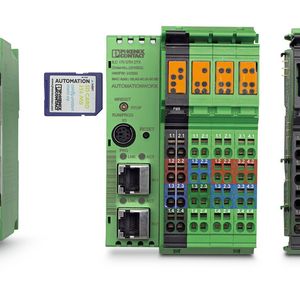 Fig. 1: Phoenix Contact’s solution for mapping the most important parts of Hart communication in the Profibus protocol consists of a gateway, an SC card, a mapping controller, and a Profibus connection.