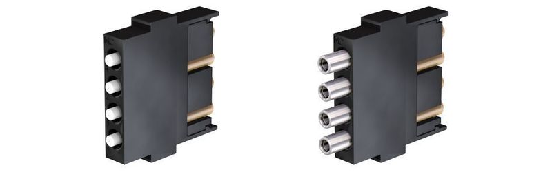 Der neue Einsatz für den Datentransfer ist ein 4-poliger Steckverbinder für Ø 3mm Glasfaserkabel vom Typ Mono- oder Multimode. Bild: Multi-Contact (Archiv: Vogel Business Media)
