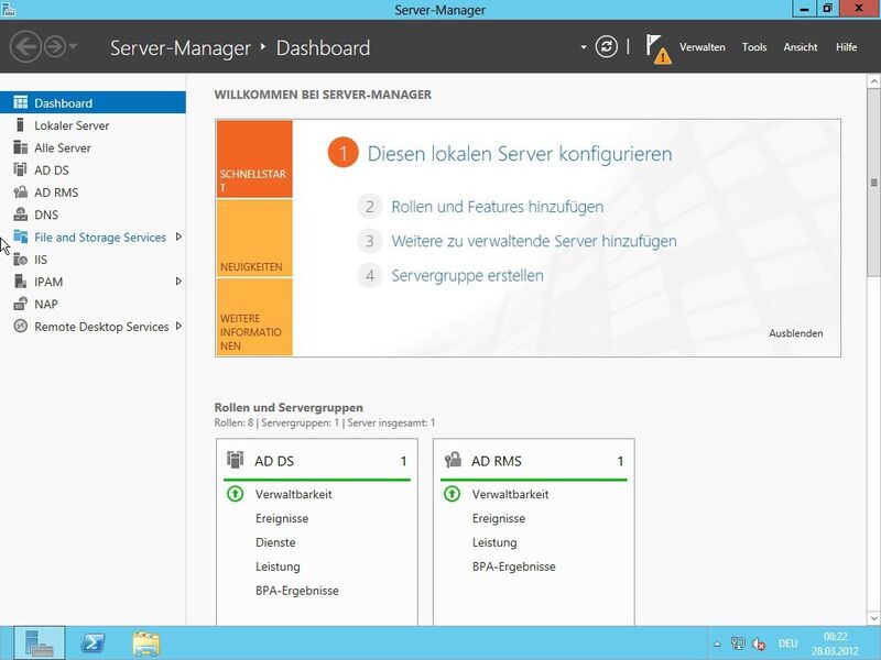 Den Server-Manager hat Microsoft für Windows Server 2012 komplett überarbeitet. (Archiv: Vogel Business Media)