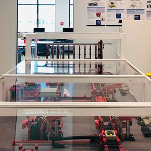 ...das Modell eines Hochregallagers ... (Bild:  Hochschule Neu-Ulm / Logistik-Labor)